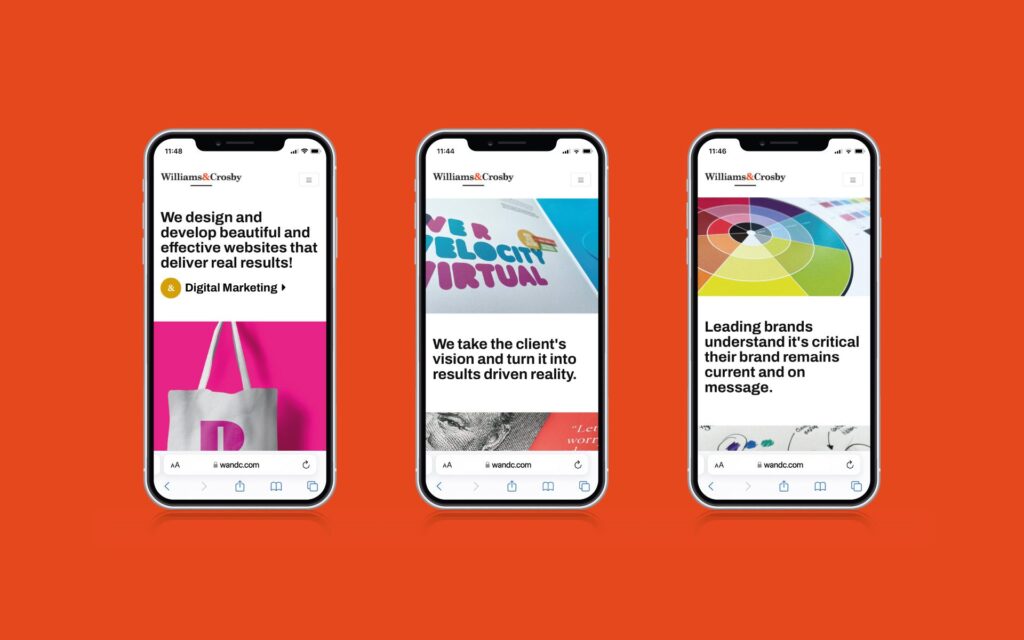 Williams&Crosby Website on phones