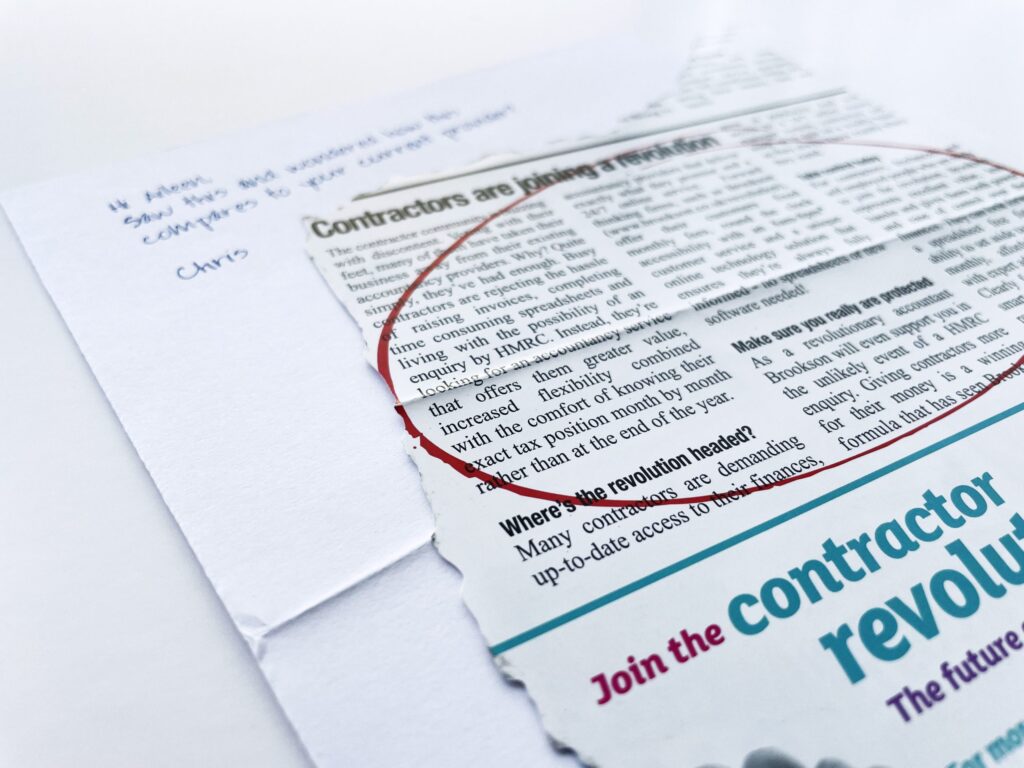 image of article with red circle around a section